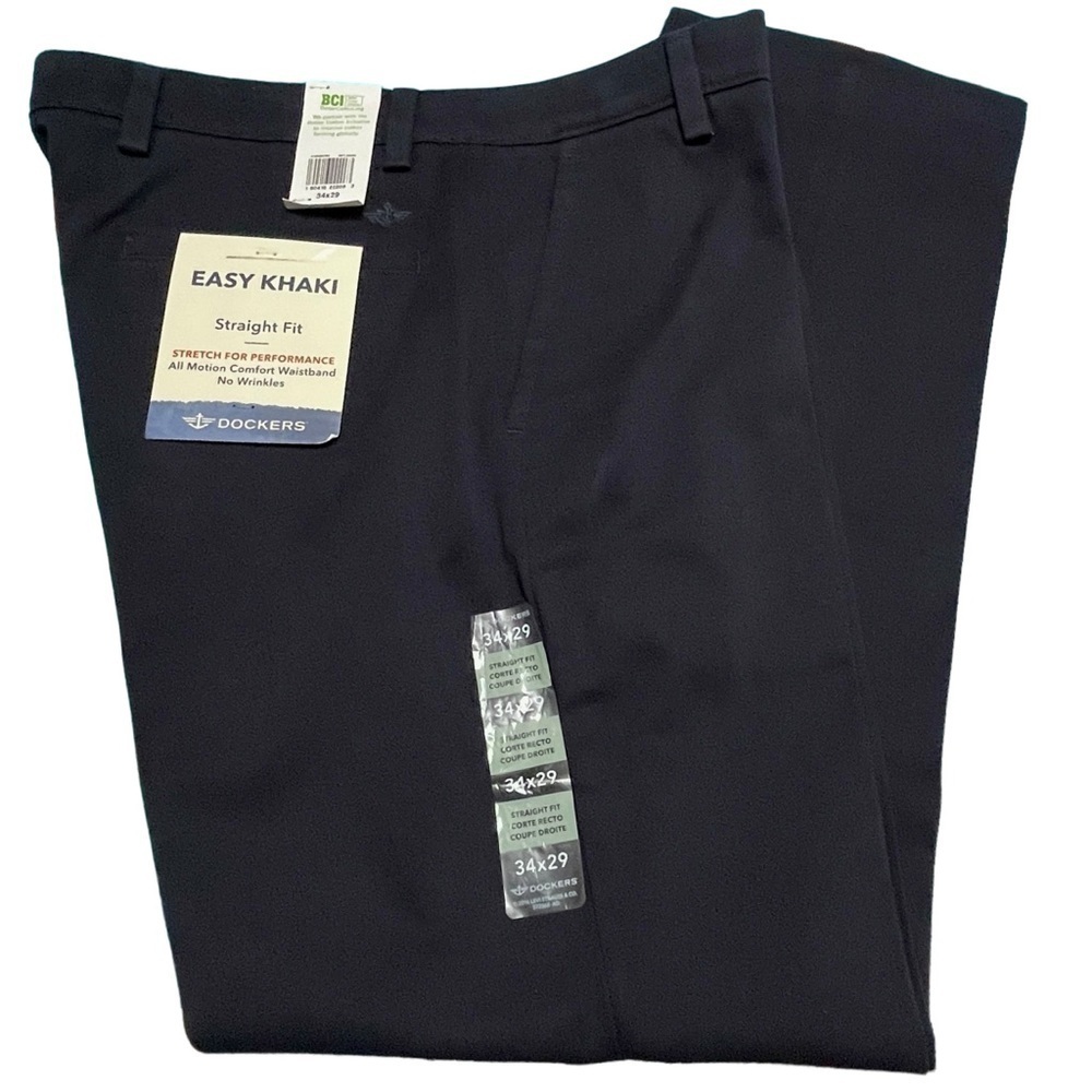 NWT Dockers Easy Khaki Straight Fit Comfort Waist Wrinkle Resistant Size 34 / 29